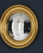 Large Gold Convex Glass Porthole Wall Mirror