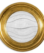 Large Gold Convex Glass Porthole Wall Mirror