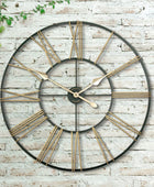 Large Green & Gold Skeleton Wall Clock 5
