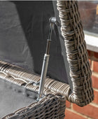 Large Grey Woven PE Wicker Outdoor Storage Box 1