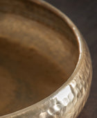 Large Hammered Metal Gold Bowl