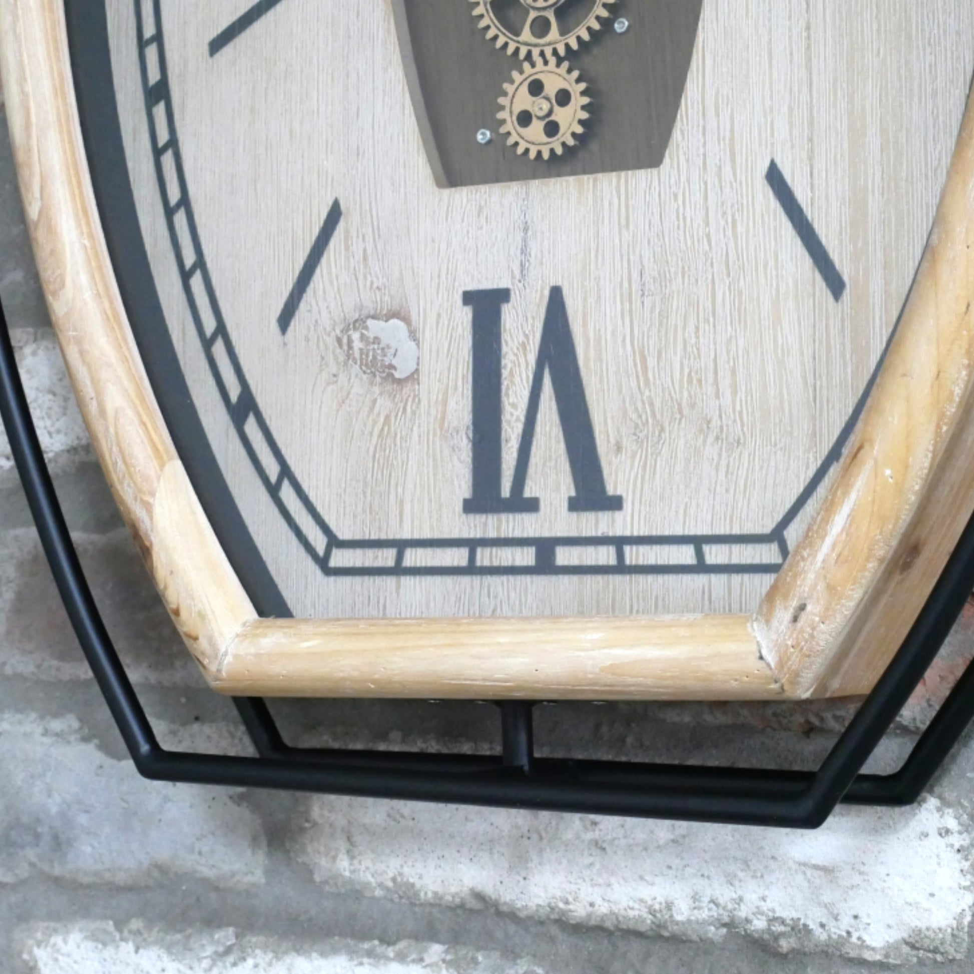 Large Oval Pocket Watch Cogs Wall Clock 1