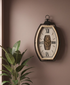 Large Oval Pocket Watch Cogs Wall Clock