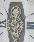 Large Oval Pocket Watch Cogs Wall Clock 43