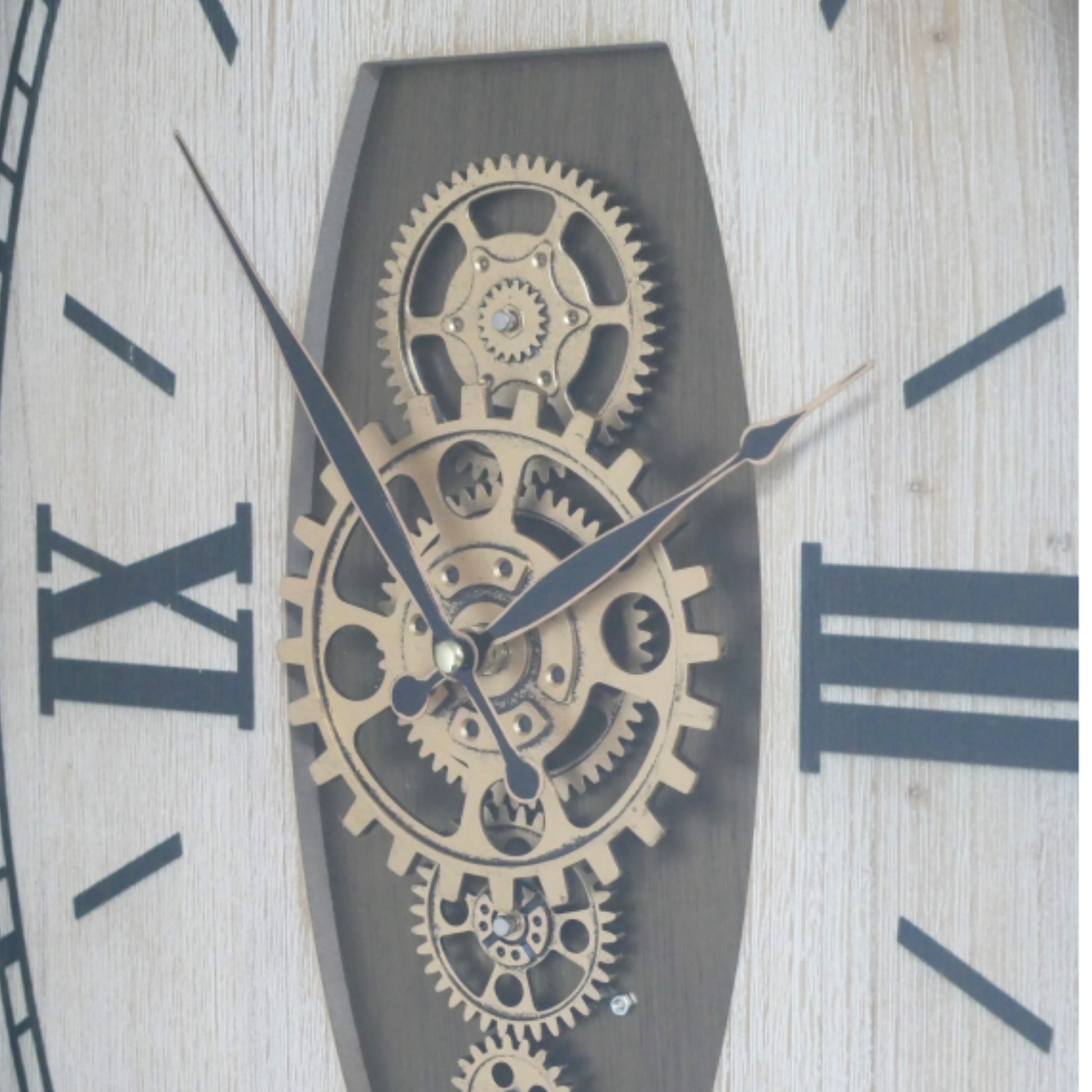 Large Oval Pocket Watch Cogs Wall Clock 43