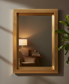 Large Rectangular Gold Leaf Wall Mirror