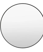 Large Round Slim Black Metal Frame Mirror 4