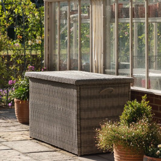 Large Slate Grey Woven Outdoor Storage Box