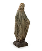 Statue of a draped figure on a white background