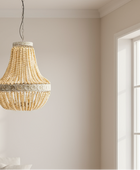 Large Beaded Vintage Style Pendant Light
