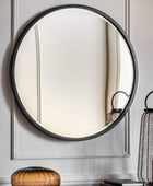 Large Round Black Frame Mirror - The Farthing