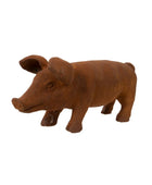 Brown pig figurine on a white background