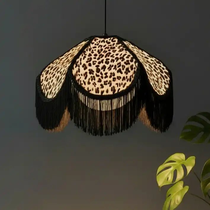 LeopardPrintTasselEdgeCeilingLight