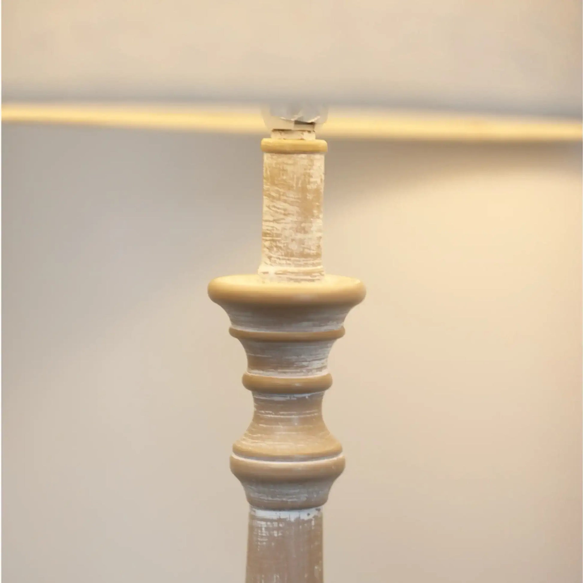 Grey Wash Wooden Table Lamp 55