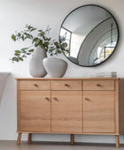 Light Oak 3 Door 3 Drawer Sideboard FARTHING 3