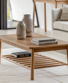 Light Oak Rectangle Spindle Shelf Coffee Table