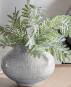 Linear Textured Soft Grey Vase 6