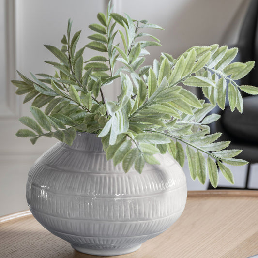 Linear Textured Soft Grey Vase 6