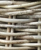 Close-up of woven wicker basket material