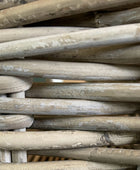 Close-up of woven wooden sticks