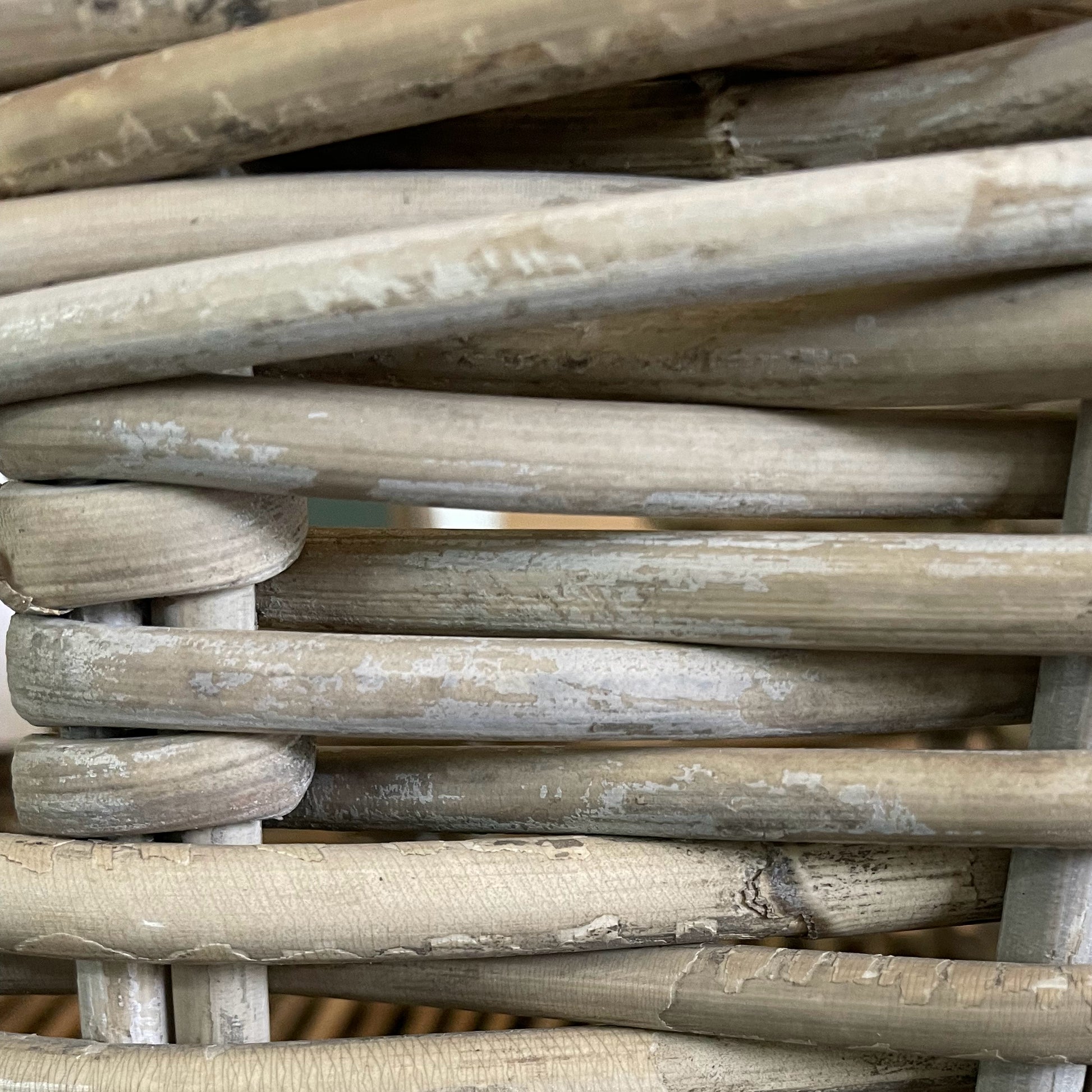 Close-up of woven wooden sticks
