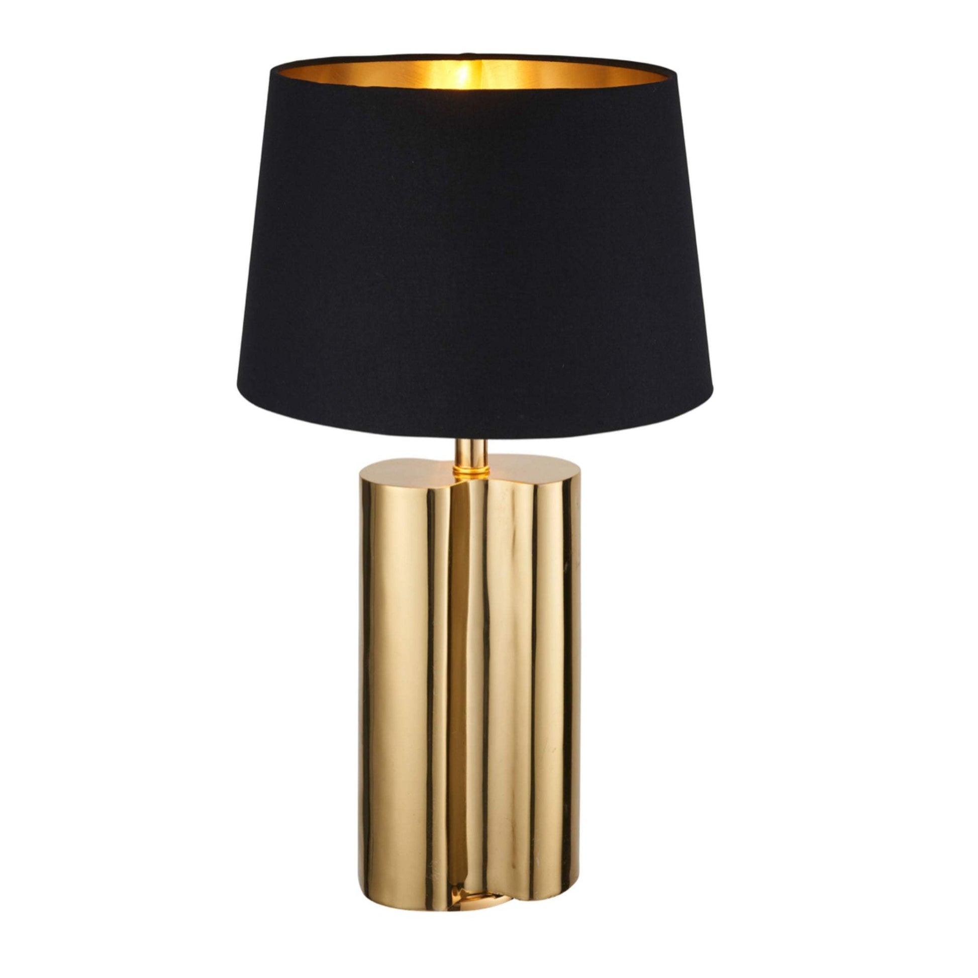 Luxe Metallic Gold Table Lamp & Black Shade - The Farthing