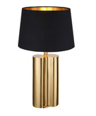 Luxe Metallic Gold Table Lamp & Black Shade - The Farthing