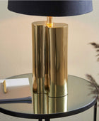 Luxe Metallic Gold Table Lamp & Black Shade - The Farthing