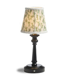 Small Rechargeable Table Lamp with Floral Pleated Shade 1