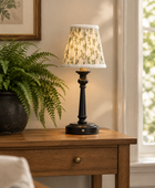 Small Rechargeable Table Lamp with Floral Pleated Shade 5