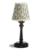 Small Rechargeable Table Lamp with Floral Pleated Shade