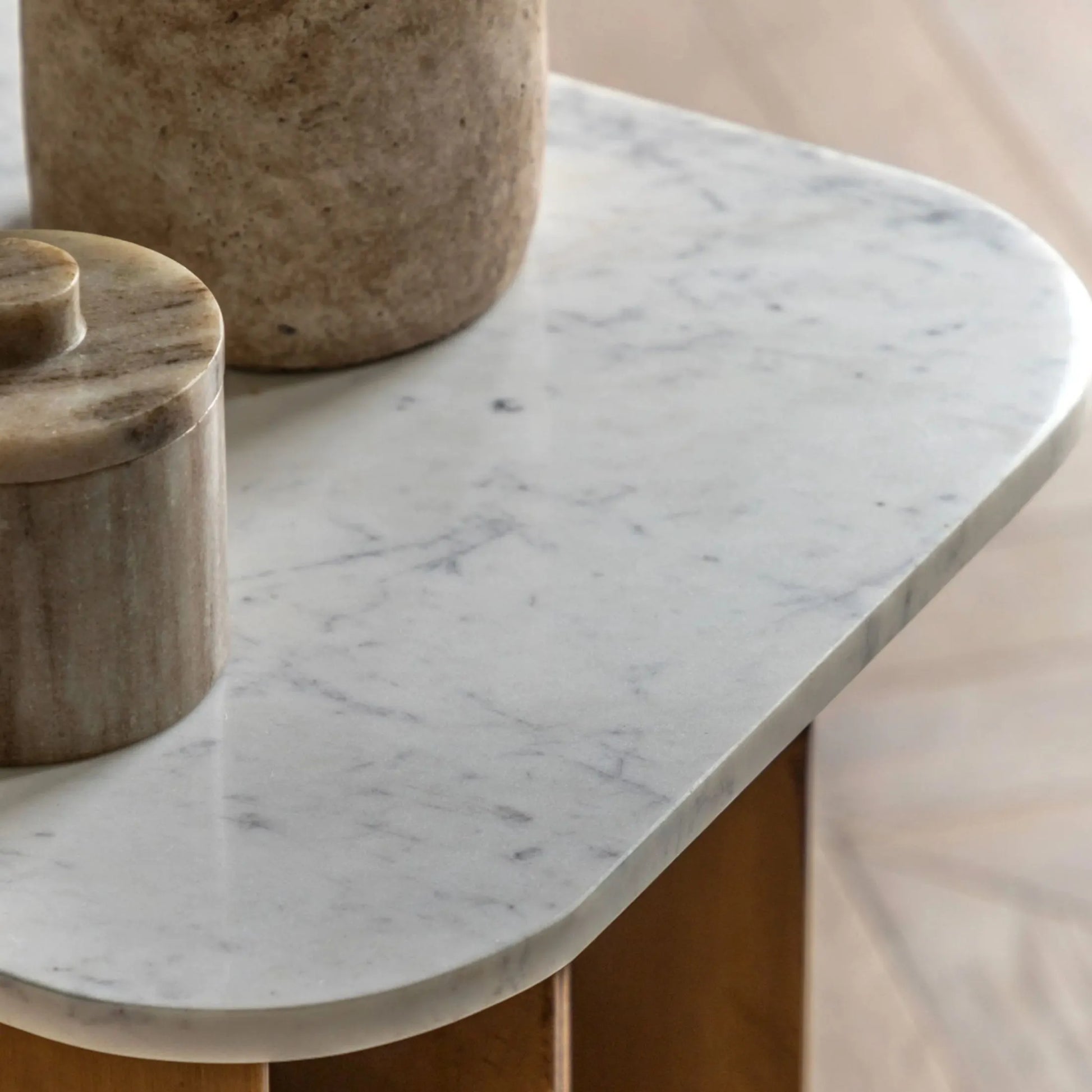 Marble Top Gold Looped Feet Side Table 1