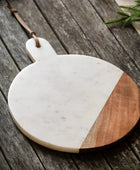 Marble & Wood Round Cheese Board