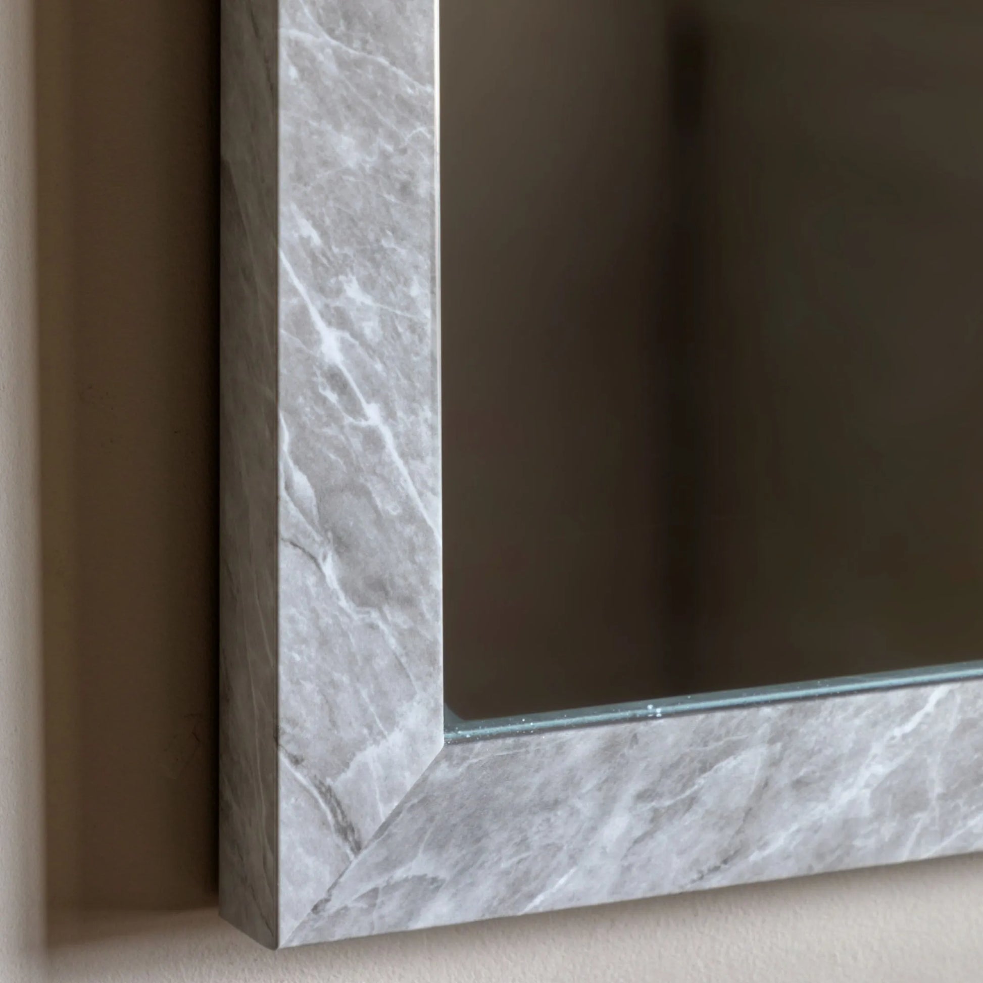 Marbled White & Grey Rectangular Mirror