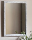 Marbled White & Grey Rectangular Mirror 1