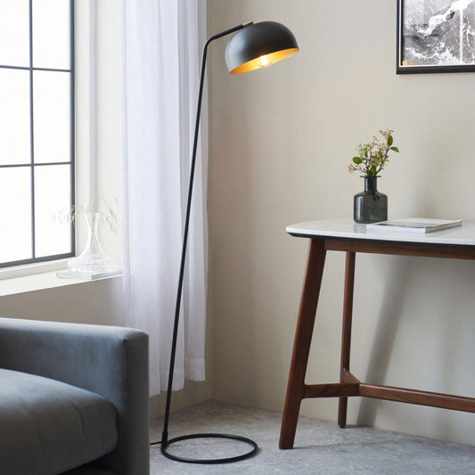 Matt Black Spun Shade Floor Lamp - The Farthing