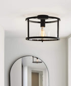 Matt Black and Glass Ceiling Light - The Farthing