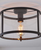 Matt Black and Glass Ceiling Light - The Farthing