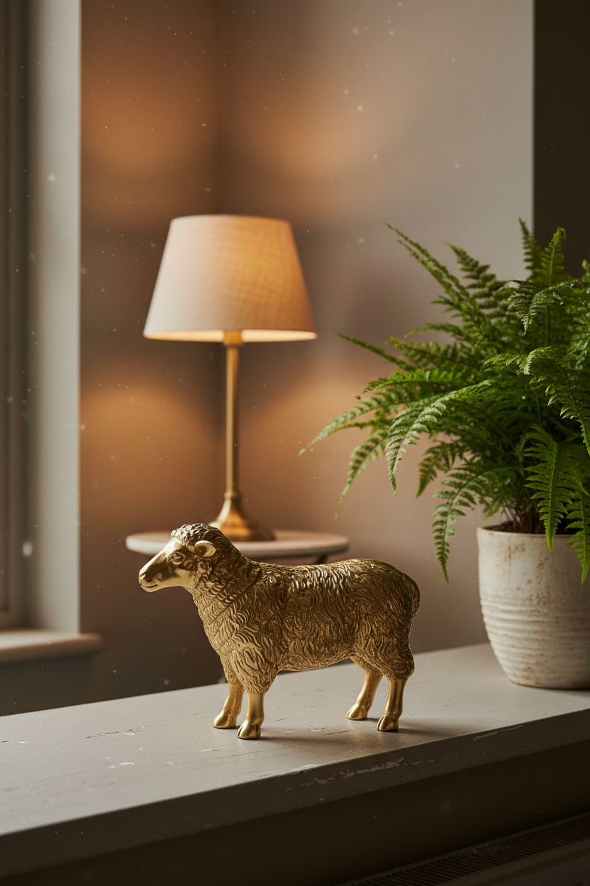 Gold Sheep Ornament