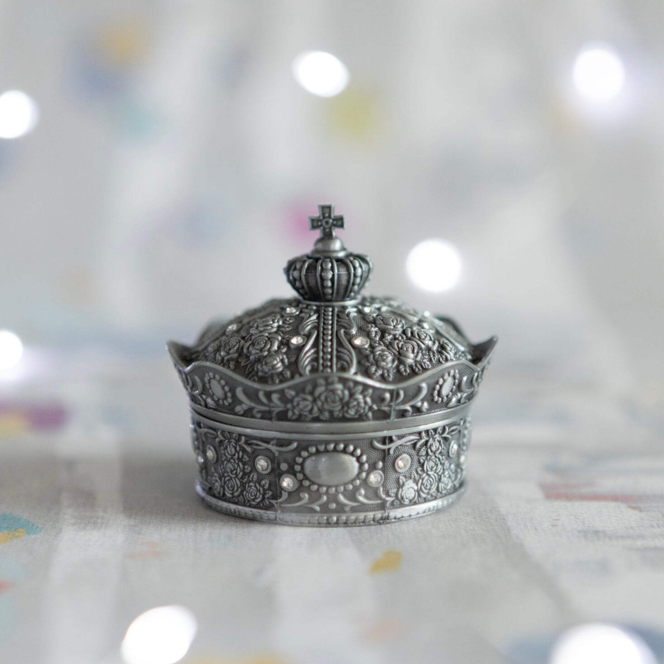 Metal Crown Trinket Box - The Farthing