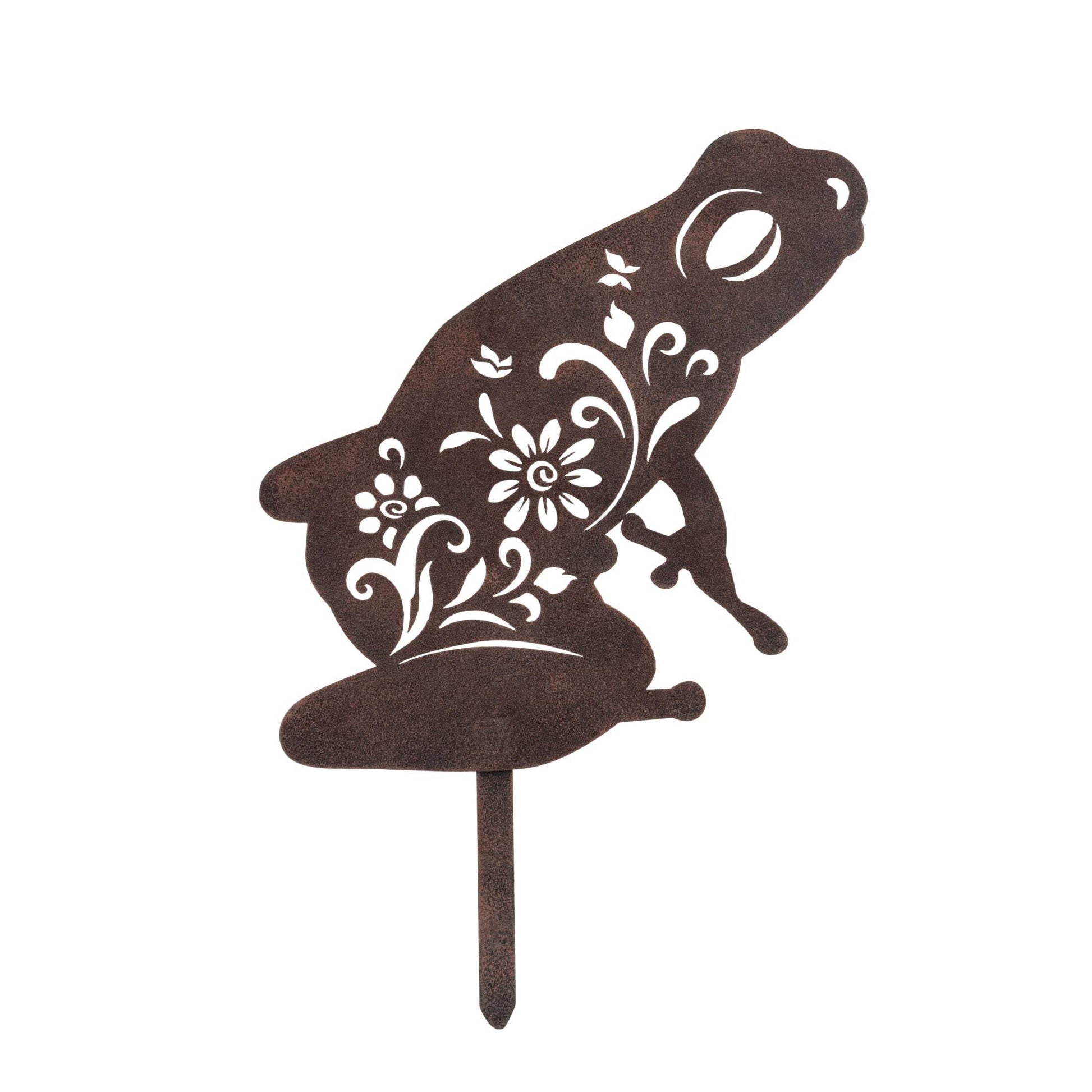 Metal Frog Garden Silhouette Stake - The Farthing