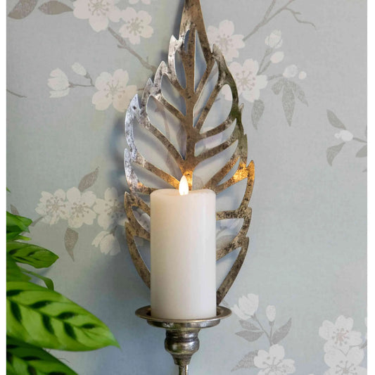 Metal Leaf Wall Sconce Candle Holder