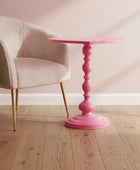 Metal Pink Heart Side Table