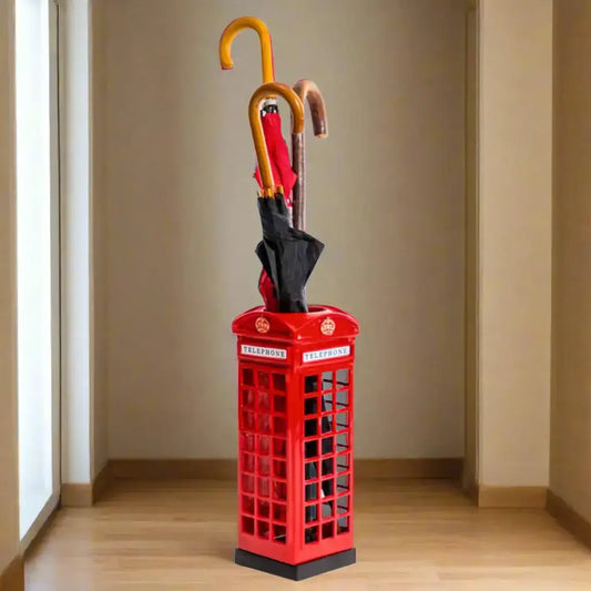 Metal Red Telephone Box Umbrella Stand