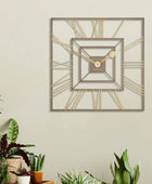 Metallic Square Metal Skeleton Wall Clock 5