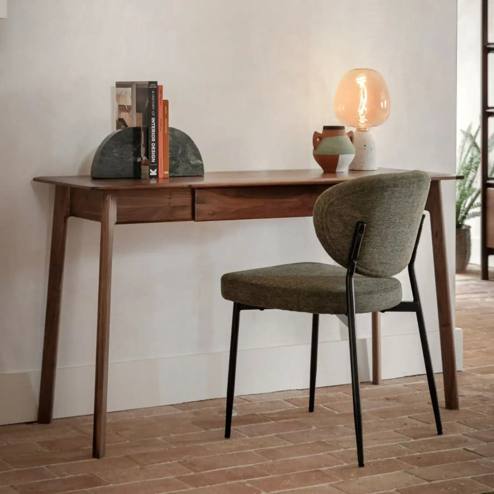 Mid-Century Design Walnut Single Drawer Desk | Walnut Desk