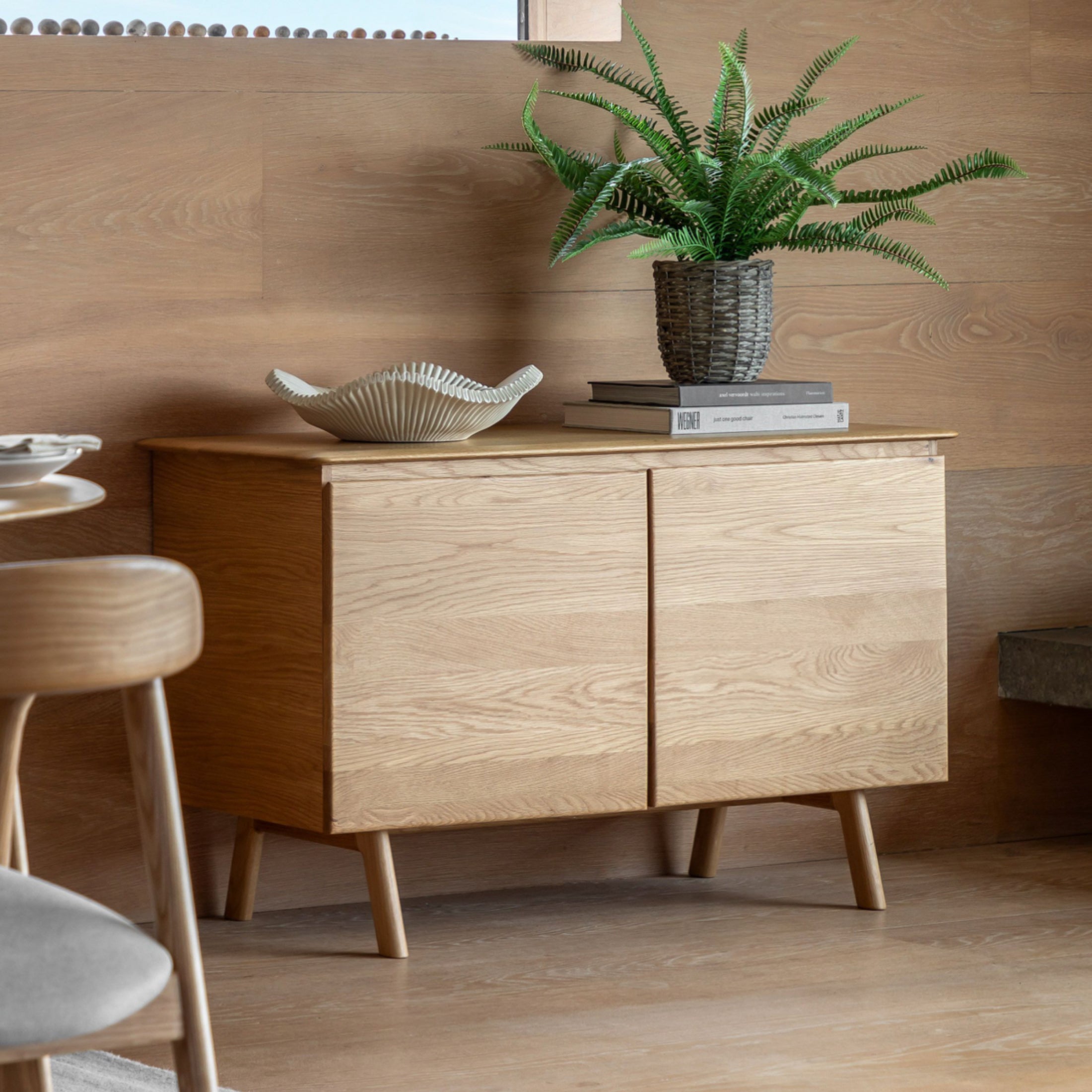 Mid Century Styled Oak 2 Door Sideboard 5