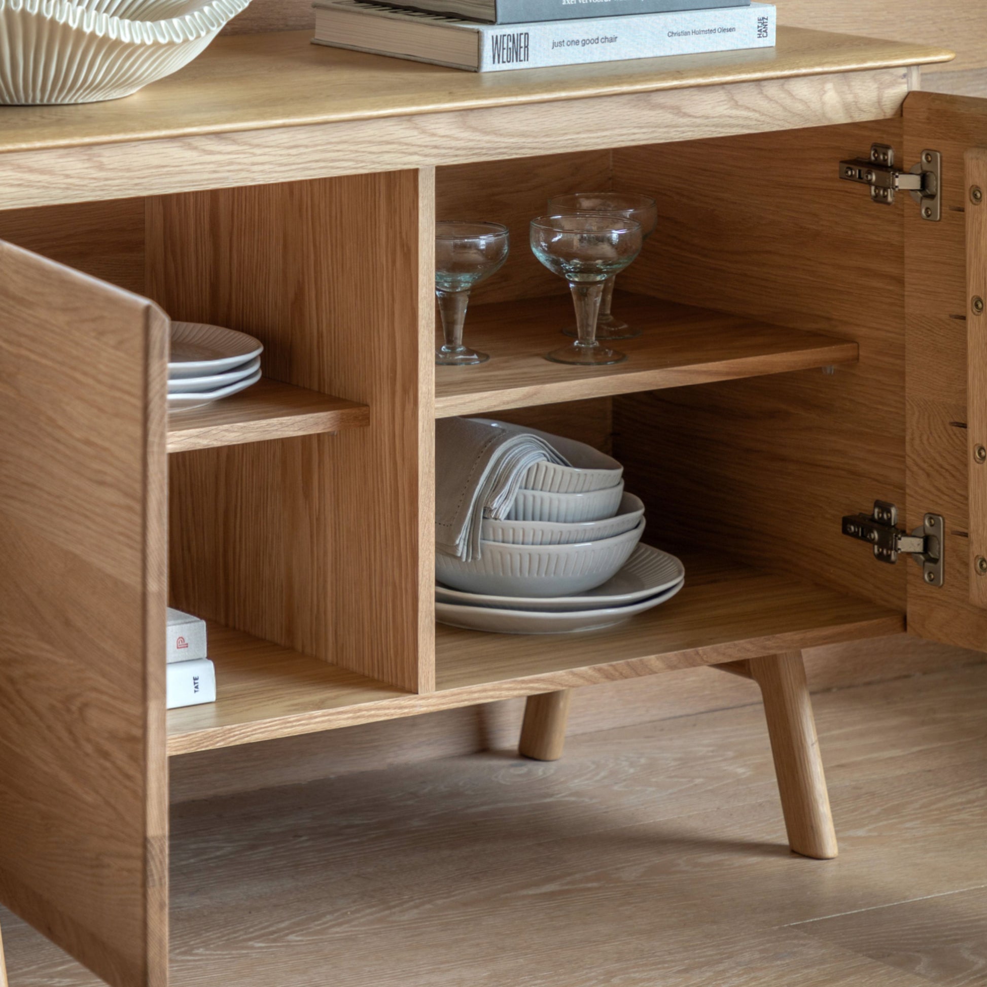 Mid Century Styled Oak 2 Door Sideboard