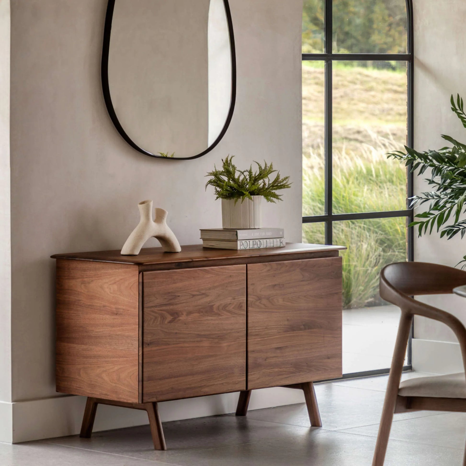 Mid Century Styled Walnut 2 Door Sideboard  | Farthing  6