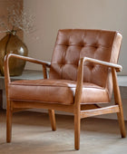Mid Century Modern Vintage Brown Leather Arm Chair FARTHING 2
